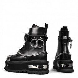 Koi Footwear Borin Hardware Platform Boots Black