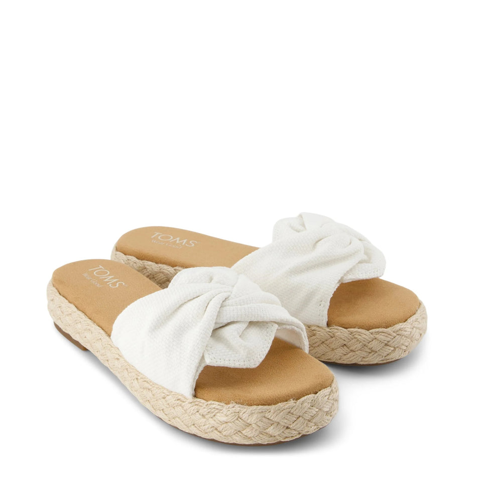 TOMS 10021972 ABBY SLIDE WHITE BEACHSIDE WOVEN