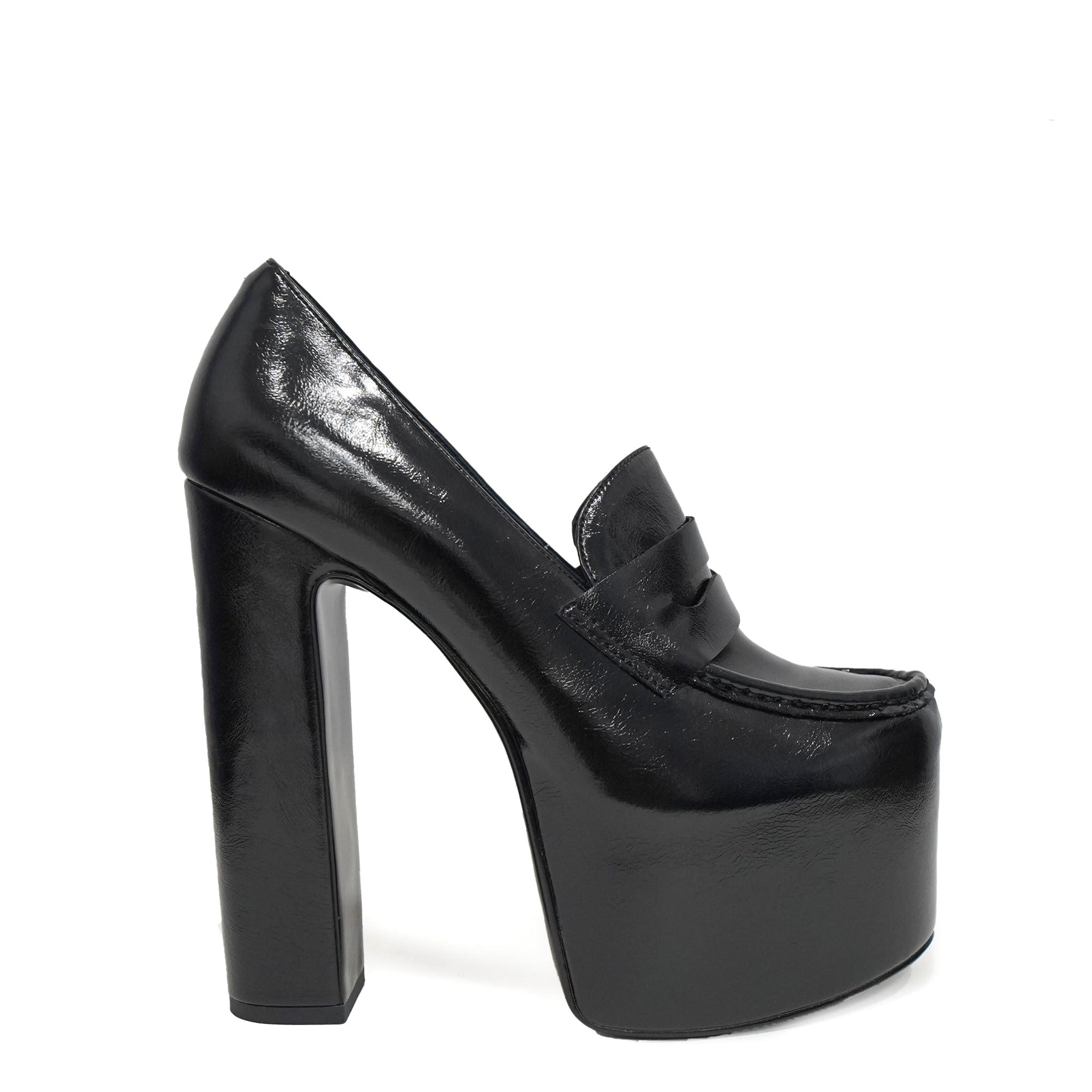 Jeffrey Campbell LONG-LAST U222-01 BLACK CRINKLE PATENT