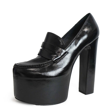 Jeffrey Campbell LONG-LAST U222-01 BLACK CRINKLE PATENT