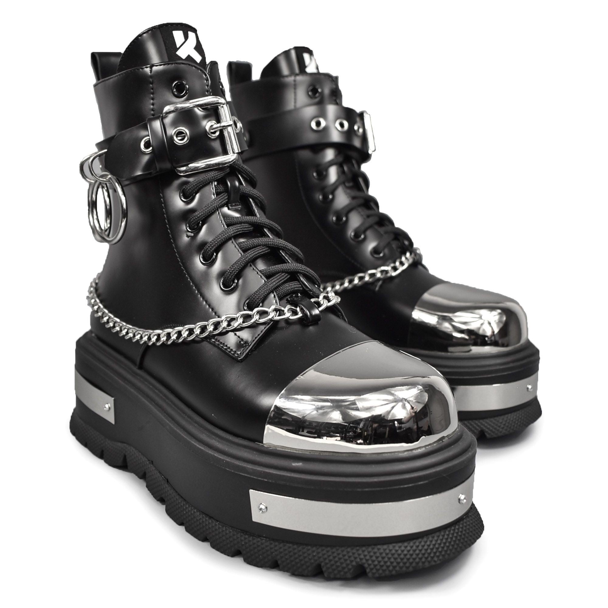 Koi Footwear Borin Hardware Platform Boots Black