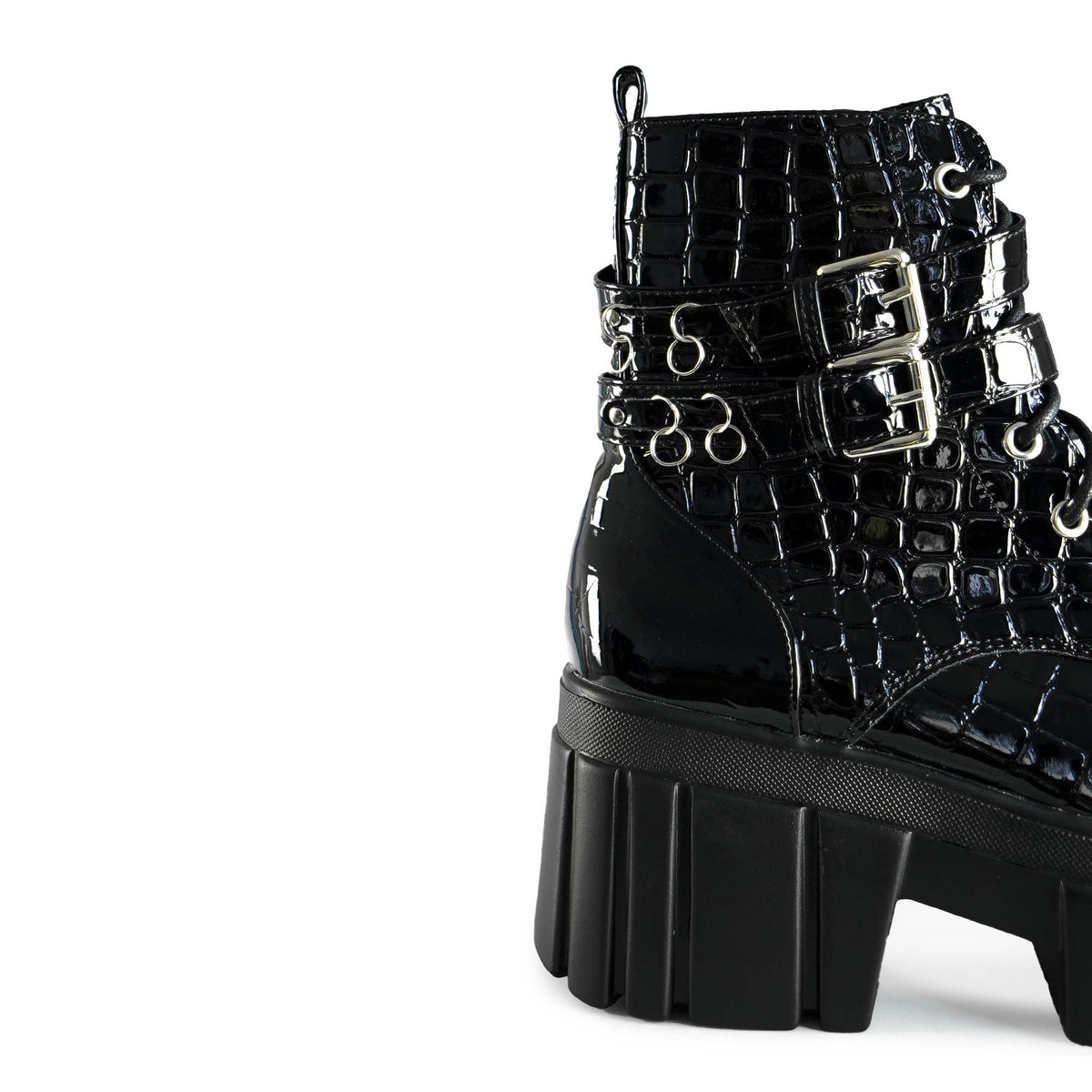 KOI FOOTWEAR AW5 CROCK BLACK PATENT