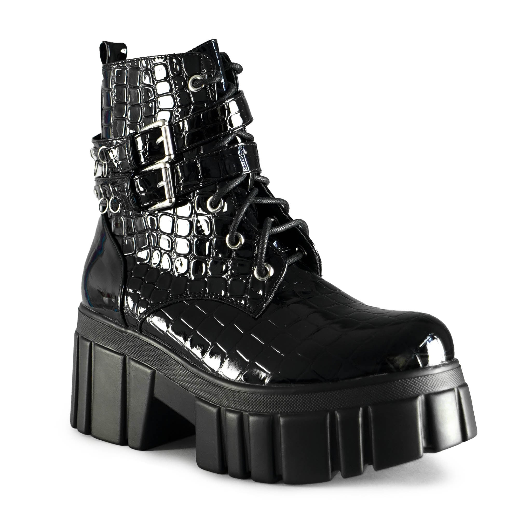 KOI FOOTWEAR AW5 CROCK BLACK PATENT