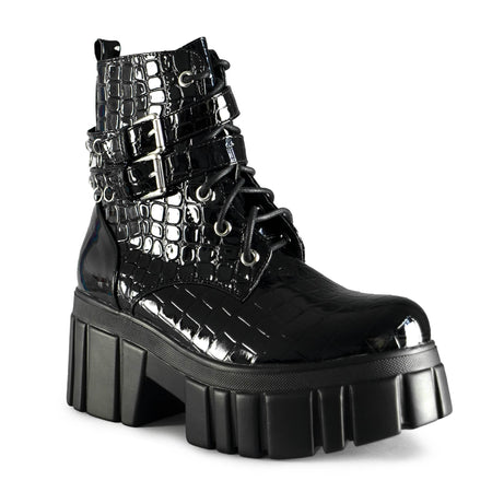 KOI FOOTWEAR AW5 CROCK BLACK PATENT