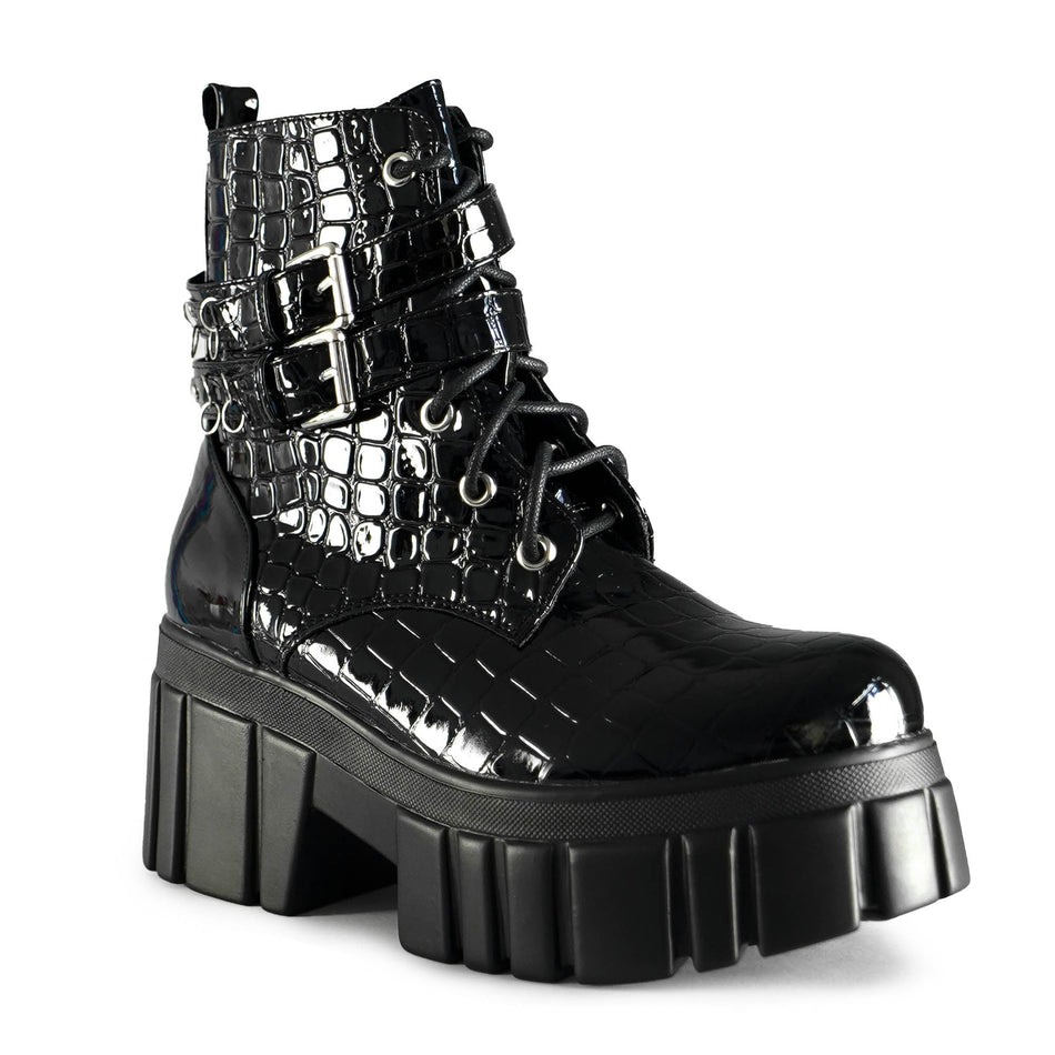 KOI FOOTWEAR AW5 CROCK BLACK PATENT