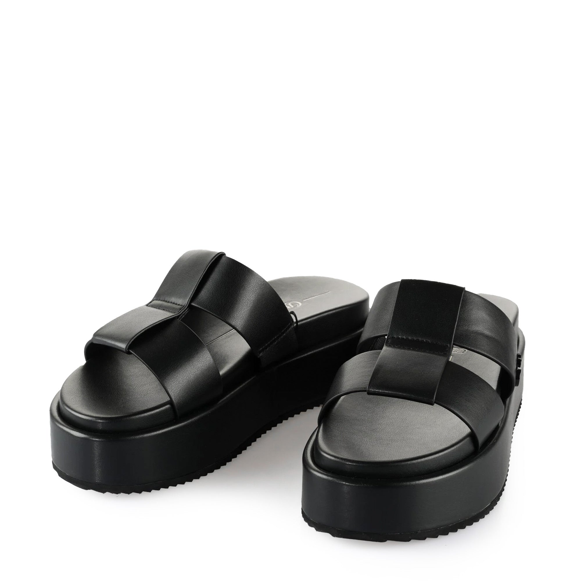 BUFFALO 1602233 NOA MULE BLACK - women's vegan platform sandals
