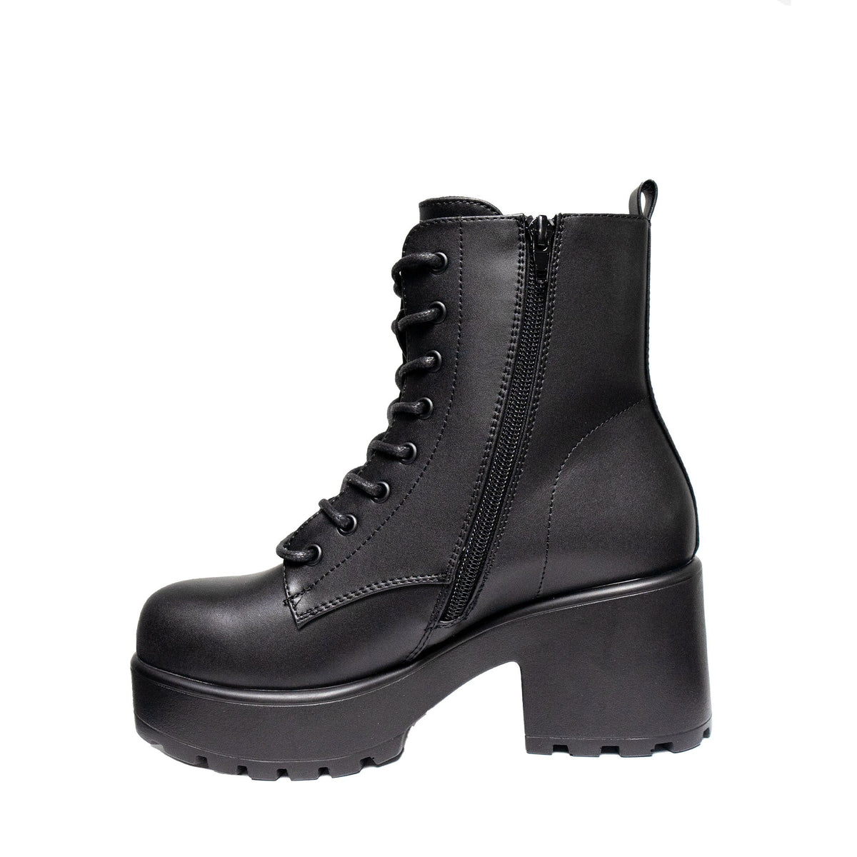 Koi Footwear Gin Platform Military Boots Black