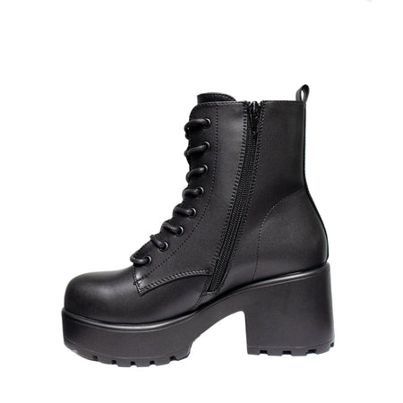 Koi Footwear Gin Platform Military Boots Black
